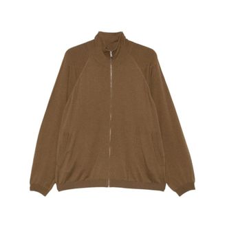 Frankie Shop Zip-throughs, female, Brown, Size: XS Baxe Knit Track Jacket