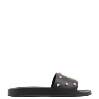 Versace Medusa Stud Leather Slide, Brand Size 40 ( US Size 7 )