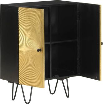 Berkfield Home Sideboard 55x30x75 cm Solid Wood Mango in Gold | Size: 55 x 30 x 75 cm