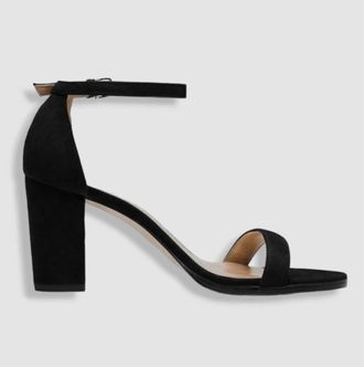 Stuart Weitzman Womens Nearlynude Heeled Sandals In Black