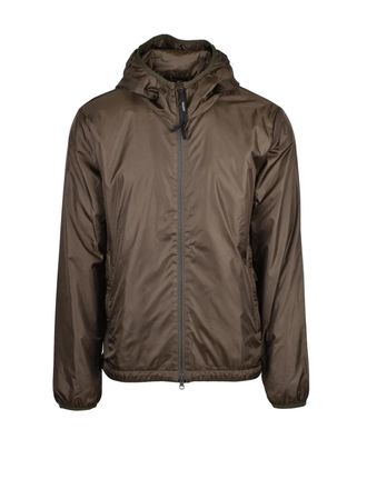 Aspesi Lightweight Green Nylon Jacket with Zip Closure and Attached Hood