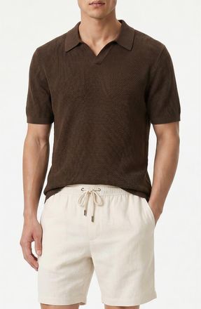Onia Johnny Collar Cotton Textured Knit Polo in Kona at Nordstrom Rack, Size X-Small