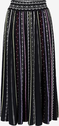 Molli Midi-Strickrock mit Jacquardstreifen Daiquiri