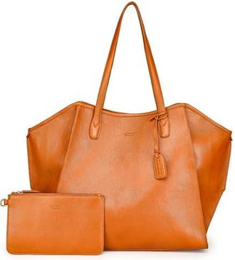 OLD TREND Iris Large Leather Carryall Tote in Chestnut at Nordstrom