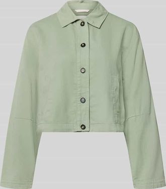 Marc O'Polo Regular Fit Hemdjacke aus Baumwoll-Mix mit Leinen-Anteil in Hellgruen, Gr&ouml;&szlig;e 36