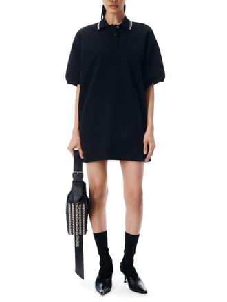 Alexander Wang Relaxed Fit Mini Dress with Polo Collar