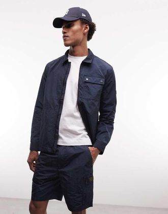 Barbour Inline - Pantaloncini blu navy con logo in coordinato