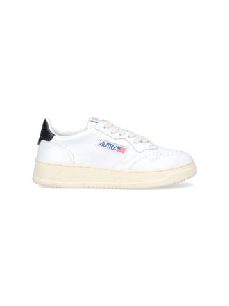Autry White Medalist Leather Low-Top Sneakers
