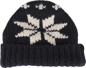 Roberto Collina Bicolor Muts - unisex - Hoeden - Blauw - ONE Size - Wol - Accessoires