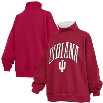 Pressbox Womens Pressbox Crimson Indiana Hoosiers Oversized Mock Neck Sweatshirt at Nordstrom, Size Medium