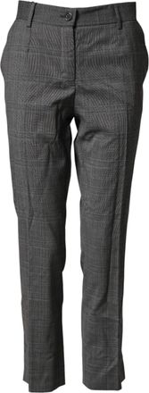 Dolce & Gabbana Dark Gray Check Tartan VirginWool Dress Womens Pants