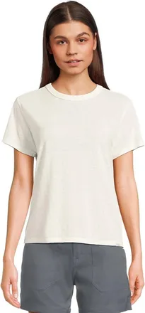 Prana PrAna Cozy Up Top Women Soft White Short Sleeve Crew Neck Pullover GBO2105