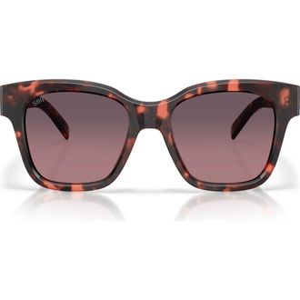 Costa 54mm Polarized Square Sunglasses in Sunset Tortoise /Rose 580G at Nordstrom