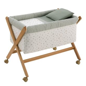 Cambrass Minicuna tijera madera 55x87x74 cm verde/natural