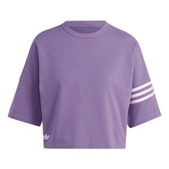 adidas (WMNS) adidas Neuclassics 3 stripe T-shirt Asia Sizing Shadow Violet IP8973