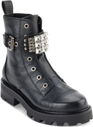 Karl Lagerfeld Maeva KL323106 Womens Black Leather Combat Boots LION685