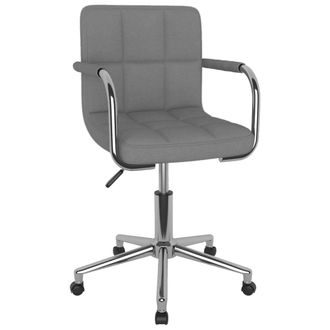 vidaXL Vidaxl - Silla De Comedor Giratoria Tela Gris Claro