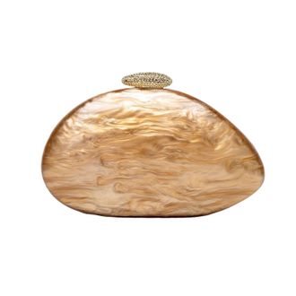 Generic Shell Bag Evening Bags Shoulder Special Shape Wedding Handbags Fashion Clutch Crossbody Bag Shell Elegant Womens Hand Wallets(C-97 brown)