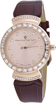 Christian Van Sant Womens Nova Rose Gold Round 34mm