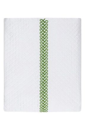 Matouk Astor Braid Matelass&eacute; Coverlet in Grass at Nordstrom, Size Full