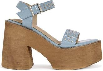 Azalea Wang Elizabella Block Sandal in Blue at Nordstrom, Size 6.5