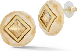Sphera Milano Cubic Zirconia Statement Stud Earrings in Gold/tan at Nordstrom Rack