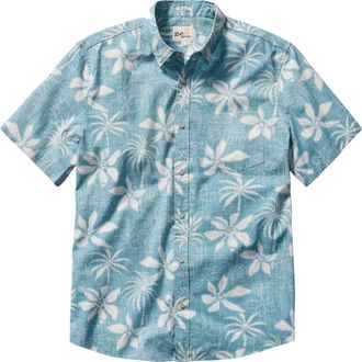Reyn Spooner Island Daze Short Sleeve Cotton Blend Button-Down Shirt in Adriatic Blue at Nordstrom, Size Xx-Large