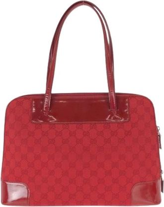 Gucci Pre-owned Rode GG Canvas Tote Bag - Dames - Vintage Handtas - Rood - ONE Size - Vintage