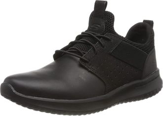 Skechers DELSON AXTON, Mens DELSON AXTON Trainers, Black (Black Leather Bbk), 10.5 UK (45.5 EU)