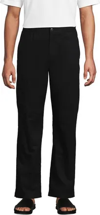 Lands End Linen Cotton E-Waist Pant in Black at Nordstrom, Size Xx-Large