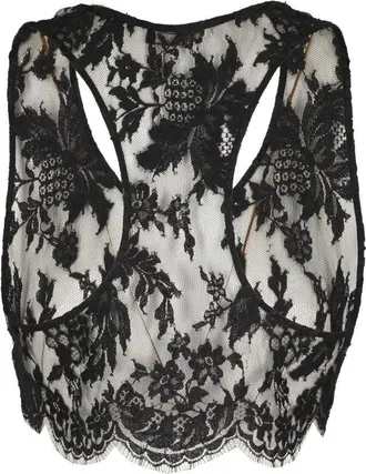 CHB Christian Boaro Black Lace Crop Top