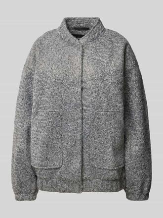 Vero Moda Loose Fit Blouson mit College-Kragen Modell AMBER ELITE in Mittelgrau, Gr&ouml;&szlig;e XS