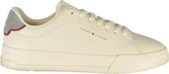 Tommy Hilfiger Beige Leren Heren Sneaker - Heren - Sneakers - Beige - 40 EU - Leer - Schoenen