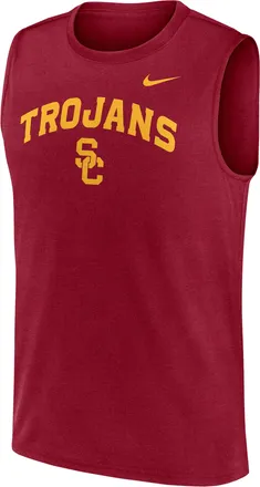 Nike USC Primetime Arch Legend Nike Mens Dri-FIT College Muscle Tank Top in Red | 01B369WSCJ-G1M