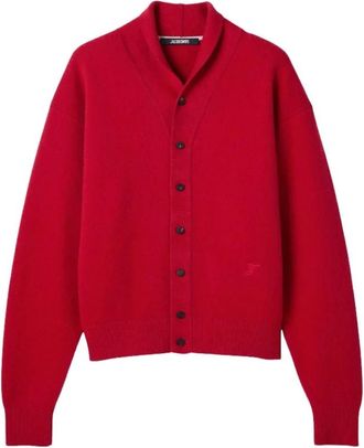 Jacquemus Truien & Vesten, Heren, Rood, S, Vest met sjaalkraag