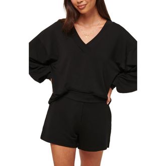 Travis Mathew Cloud French Terry Pullover Sweatshirt in Black at Nordstrom, Size Small