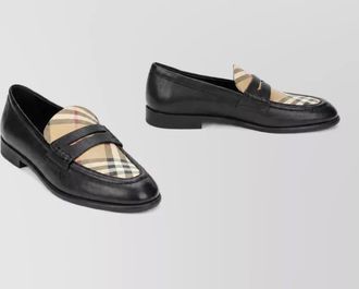 Burberry leather tartan loafers