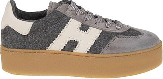 Hogan Cool Grey Suede Calf Leather Sneakers