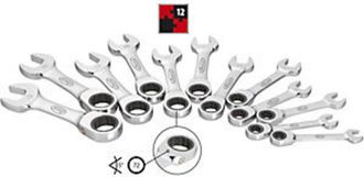 Vigor Juego De Llaves Fijas Combinadas De Trinquete Forma Corta 12