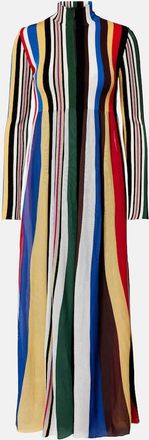 Loewe Ribbed-knit striped maxi dress