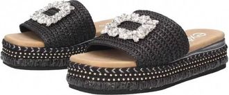 Ex&eacute; Womens Glass Sandals In Black