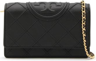 Tory Burch Zwarte leren Fleming schoudertas - Dames - Schoudertassen - Zwart - ONE Size - Leer - Tassen