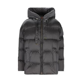 Max Mara The Cube donsjack met capuchon - Dames - Jassen - Grijs - Maat: XL Leer