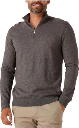 Selected Bruine Half Zip Cardigan voor Heren - Heren - Coltruien - Bruin - S - Katoen - Truien & Vesten