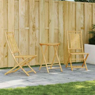 vidaXL Juego De Mesa Y Sillas De Jard&iacute;n 3 Piezas Bamb&uacute; Vidaxl