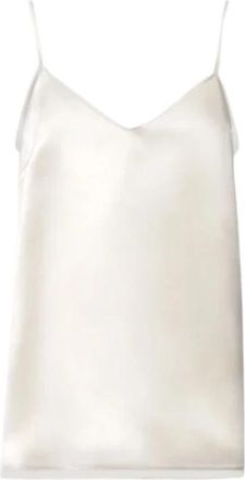 Fabiana Filippi Crepe de Chine Tanktop - Dames - Tops zonder mouwen - Beige - M - Tule - Tops