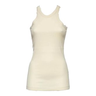 Sportmax Sportmax, Sleeveless Tops, female, Beige, Size: XS Canotta scollo allamericana