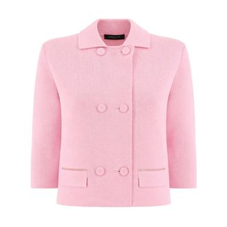 Fabiana Filippi Light Jackets, female, Pink, Size: XS Double-breasted Jacket