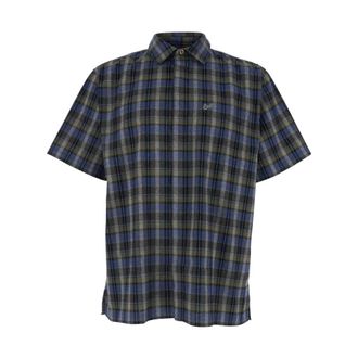 ERL Erl, Overhemden, Heren, Grijs, L, Check Short Sleeve Shirt