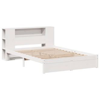 Berkfield Home Decorative Bookcase Bed without Mattress White 140x200cm Solid Wo | Size: 140x200 cm